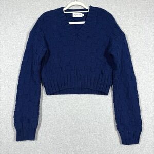 Rujuta Sheth Anthropologie Sweater Womens XS Wool‎ Fisherman Chunky Knit Cropped